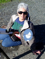 Diane operated a small telescope and answered questions our visitors had - the moon is moving in over the sun!
