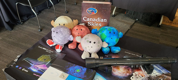 Canadian Space Agency stuffies and other astronomical bling