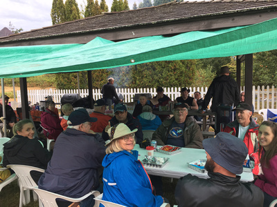 The StarBQ crowd under the tarps!